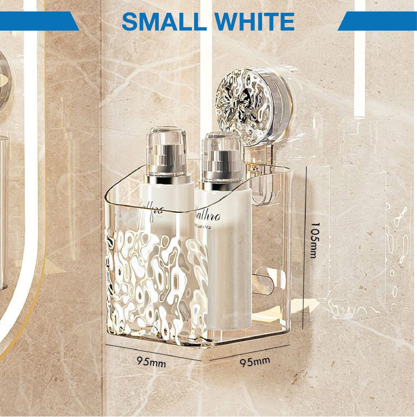 DOMIVIEW™ CrystalClear Shower Caddy - No-Drill, Rustproof & Reusable with Hooks