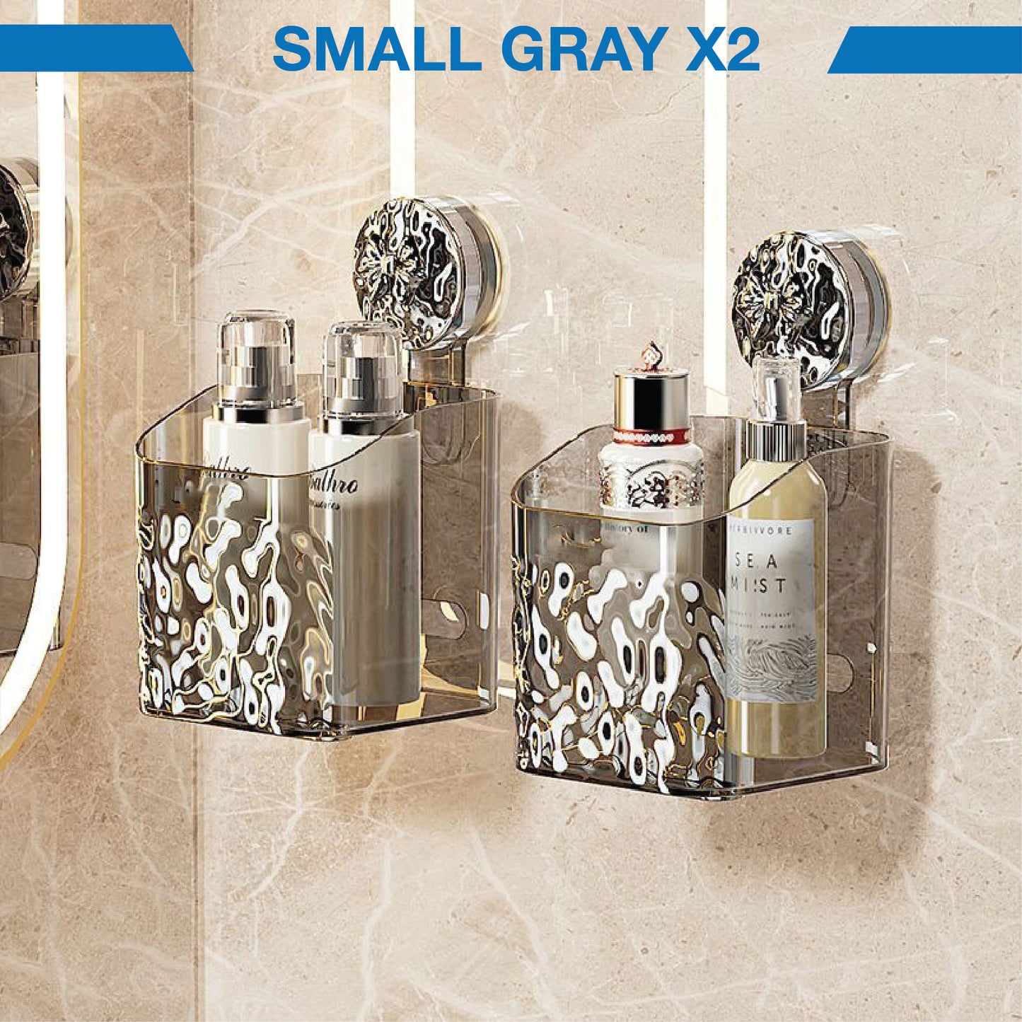 DOMIVIEW™ CrystalClear Shower Caddy - No-Drill, Rustproof & Reusable with Hooks
