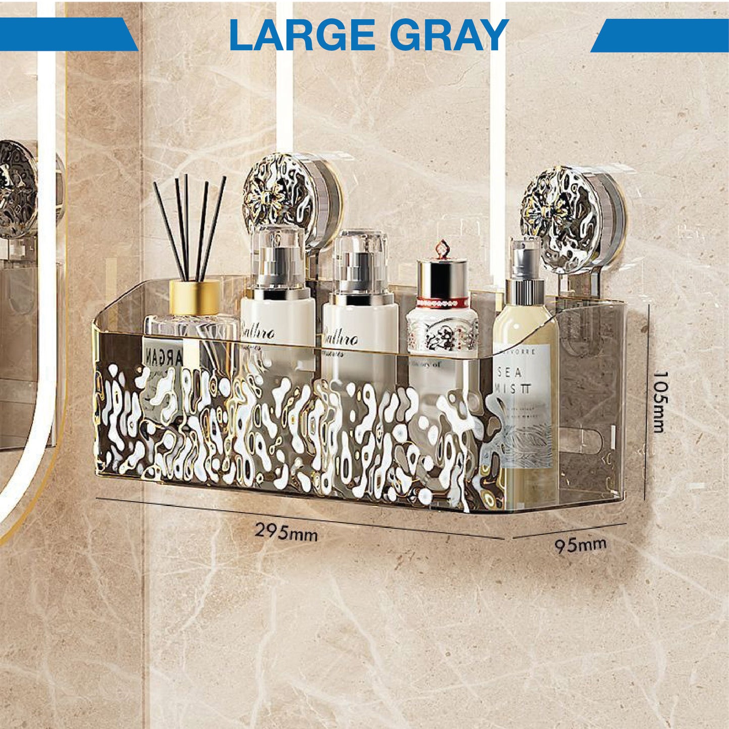 DOMIVIEW™ CrystalClear Shower Caddy - No-Drill, Rustproof & Reusable with Hooks