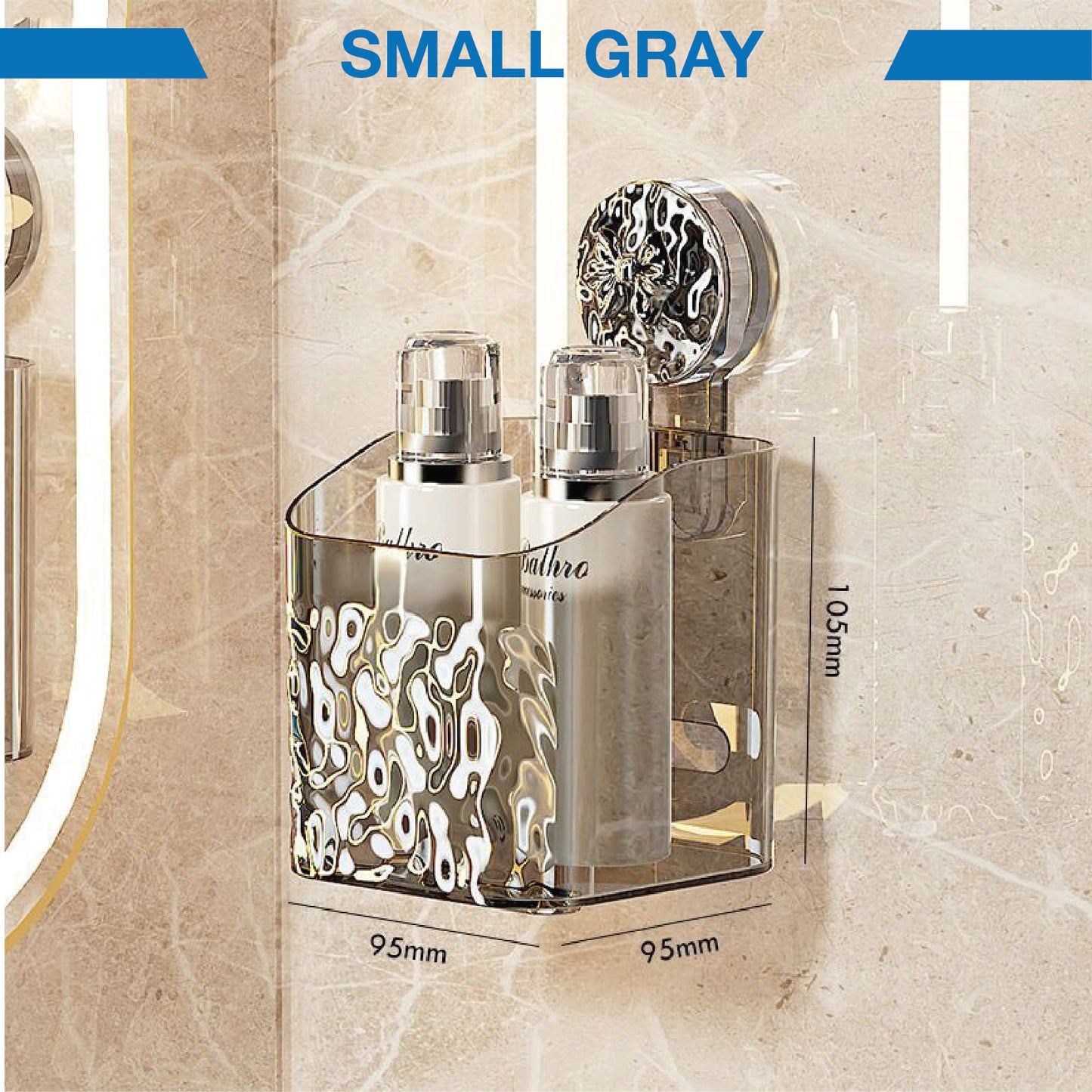 DOMIVIEW™ CrystalClear Shower Caddy - No-Drill, Rustproof & Reusable with Hooks
