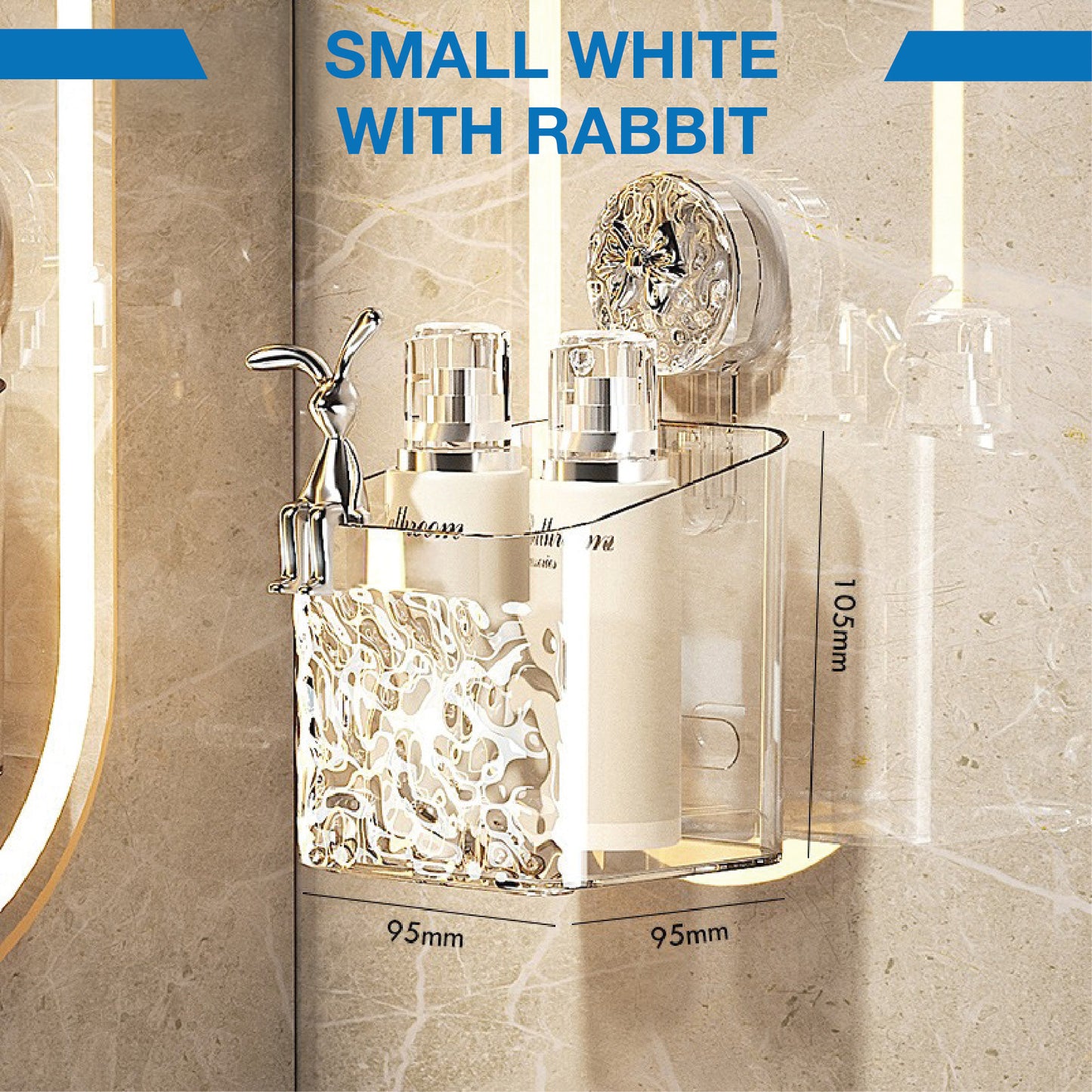 DOMIVIEW™ CrystalClear Shower Caddy - No-Drill, Rustproof & Reusable with Hooks