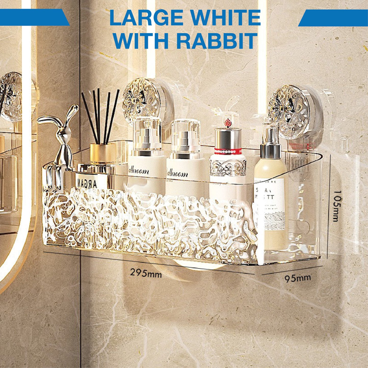 DOMIVIEW™ CrystalClear Shower Caddy - No-Drill, Rustproof & Reusable with Hooks