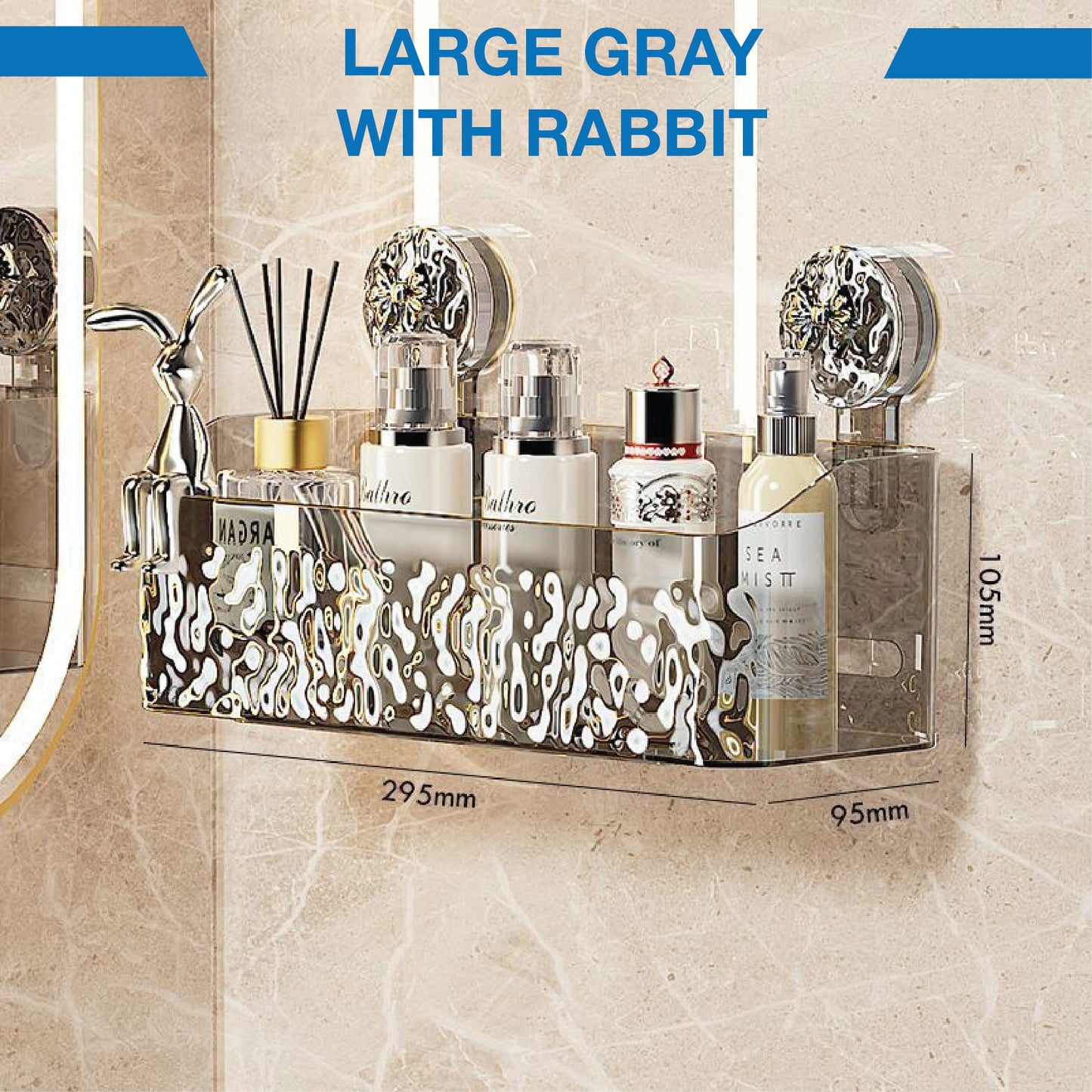 DOMIVIEW™ CrystalClear Shower Caddy - No-Drill, Rustproof & Reusable with Hooks