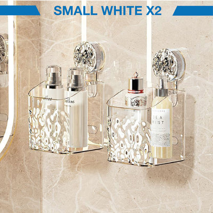 DOMIVIEW™ CrystalClear Shower Caddy - No-Drill, Rustproof & Reusable with Hooks