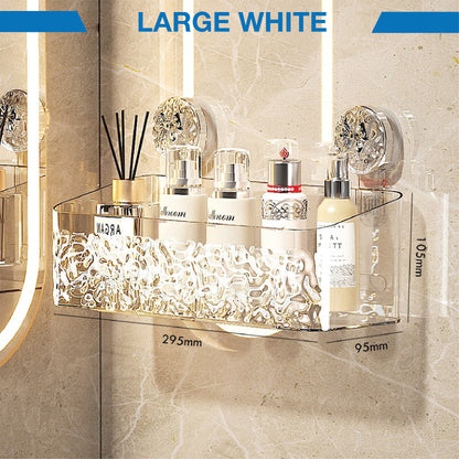 DOMIVIEW™ CrystalClear Shower Caddy - No-Drill, Rustproof & Reusable with Hooks